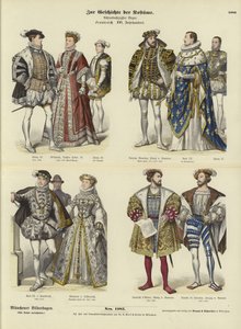 Kostüme der französischen Königsfamilie und des Adels, 16. Jahrhundert