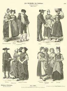 Kostüme aus dem Elsass, 19. Jahrhundert von German School