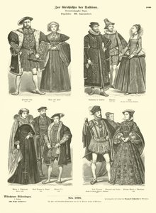 Kostüme des englischen und schottischen Königshauses und Adels, 16. Jahrhundert