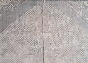 Detail eines Altartuchs mit Christus der Apokalypse, zweite Hälfte des 14. Jahrhunderts von German School