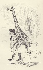 Betrunkener im Transvaal wird von einer Giraffe nach Hause gebracht von German School