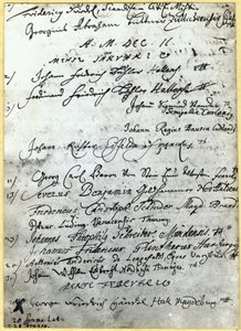 Eintrag in den Universitätsakten von Halle, mit Händels Namen, 1702