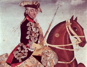 Reiterporträt von König Friedrich dem Großen von Preußen (1712-86) von German School