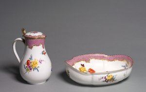 Kanne und Becken, hergestellt von Meißener Porzellanmanufaktur, Deutschland, ca. 1765