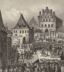 Hinrichtung der tschechischen protestantischen Rebellenführer in Prag
