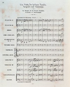 Erste Seite der Partitur für Die Flucht nach Ägypten, op. 25, Ouvertüre von Hector Berlioz