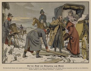 Auf der Flucht vor den Franzosen macht die schwerkranke Königin Louise von Preußen einen Halt in einem Bauernhaus auf der Straße von Königsberg nach Memel