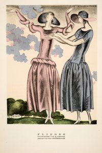 "Flieder", Anzeige für Bekleidung von M. Gerstel, aus Styl, veröffentlicht 1922 von German School