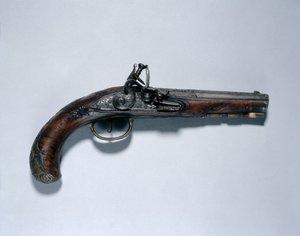 Steinschlosspistole, Laufmacher Johann Andreas Kuchenreuter (1716-1795), ca. 1750