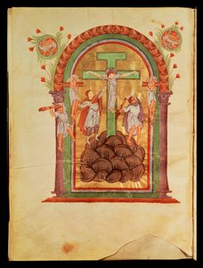 Fol.223v Die Kreuzigung, aus den Evangelien von Otto III., ca. 996 von German School