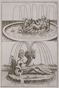 Brunnen, aus Architectura Curiosa Nova von Georg Andreas Böckler (1617-85), veröffentlicht 1704