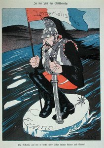Französische imperiale Ambitionen gefährdet durch den Zusammenbruch des Franc, Karikatur aus 
