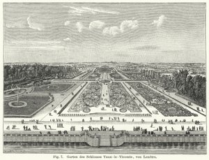 Gartengestaltung: Gärten des Schlosses Vaux-le-Vicomte, Maincy, Frankreich, angelegt von Andre le Notre im 17. Jahrhundert von German School