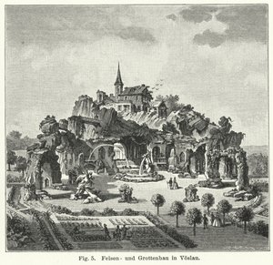 Gartengestaltung: Grottenberg im Garten von Graf Johann von Fries, Vöslau, Österreich von German School