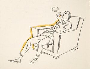 Gentleman, der Rauchkringel bläst, aus Styl, veröffentlicht 1922 von German School