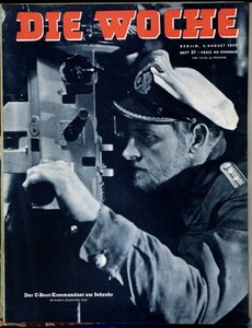 Deutsche Marine, U-Boot-Kommandant bei Periskop-Beobachtung, Titelbild Die Woche, 5.8.1942