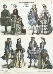 Deutsche und französische Kostüme, frühes 18. Jahrhundert von German School
