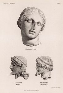 Köpfe von Aphrodite und Zeus aus Olympia, Griechenland