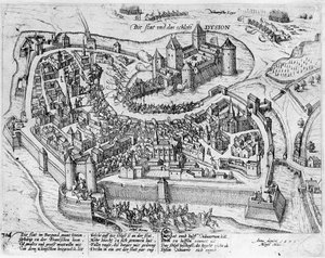 Heinrich IV. (1553-1610) betritt Dijon nach seinem Sieg bei Fontaine-Française über die Spanier, 5. Juni 1595
