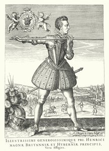 Henry Frederick, Prinz von Wales, ältester Sohn von König James I. von England (Gravur) von German School