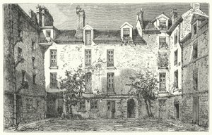 Haus des französischen Dramatikers Jean Racine in der Rue du Marais in Paris (Stich) von German School