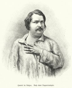 Honoré de Balzac, französischer Romanautor und Dramatiker (Lithografie) von German School