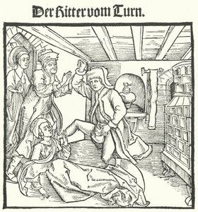 Illustration aus Das Buch des Ritters vom Turm von Geoffroy IV de la Tour Landry von German School