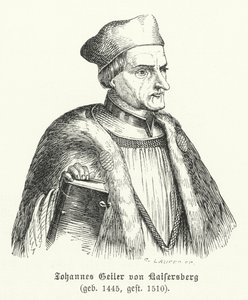 Johann Geiler von Kaisersberg, Schweizer Priester und Theologe (Gravur) von German School