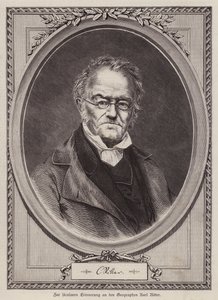 Karl Ritter, deutscher Geograph und Professor an der Universität Berlin (Gravur) von German School