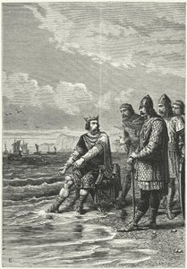 König Knut und die Wellen (Stich)