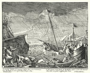 König James II. flieht aus England und verlässt Rochester in einem kleinen Boot