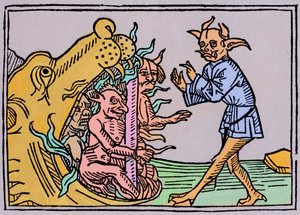 Das Maul der Hölle - Jacobus de Teramo - Der Teufel Belial vor den Toren der Hölle, aus Das Buch Belial, veröffentlicht in Augsburg