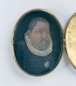 Medaillon mit Wachsminiaturporträt von Landgraf Wilhelm IV. (Detail) von German School