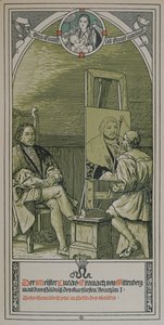 Lucas Cranach malt um 1520-30 ein Porträt von Joachim I. Nestor, Kurfürst von Brandenburg, 1906 von German School
