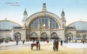 Hauptbahnhof in Frankfurt am Main, ca. 1910 von German School