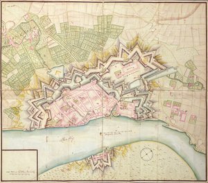 Karte von Düsseldorf, 1736