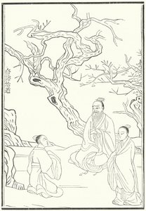 Mencius, antiker chinesischer konfuzianischer Philosoph (Stich)