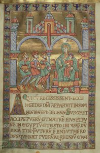 Ms. Czart. 1207, IV, fol.V v. Anbetung der Könige, aus dem Evangeliarium der Kathedrale von Plock, ca. 1075 von German School
