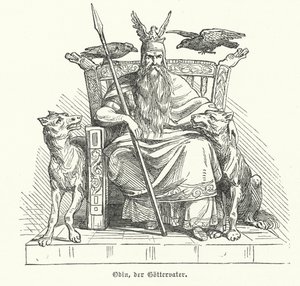 Odin, Gott der nordischen Mythologie (Gravur) von German School