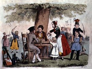 Spiele im Freien, Deutschland, ca. 1860