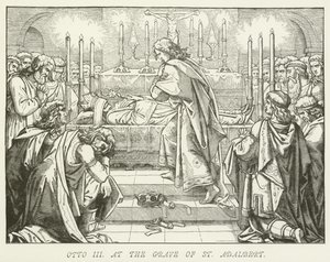 Otto III. am Grab von St. Adalbert von German School