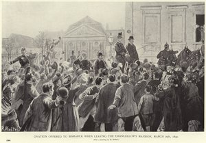 Ovationen für Otto von Bismarck beim Verlassen der Kanzlervilla