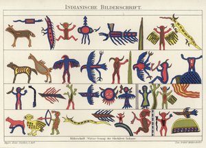Bilder der vokalen Schrift der Wabino-Odschibwa-Ureinwohner Amerikas