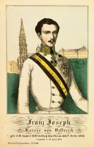 Porträt von Franz Joseph I., Kaiser von Österreich, aus Neuruppiner Bilderbogen, 1854 von German School
