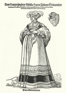 Porträt von Sibylle, Herzogin von Sachsen (Gravur)