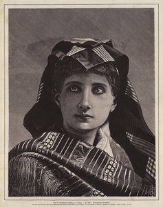 Porträt einer Frau, preisgekrönter Holzschnitt von der Kunst- und Handwerksausstellung, Leipzig, Deutschland von German School