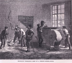 Preußen dreschen Korn in einem französischen Klassenzimmer, Cassells Geschichte des Krieges zwischen Frankreich und Deutschland