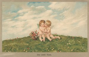 Putti küssen sich von German School