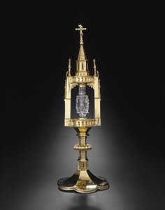 Reliquiar mit Zahn von Johannes dem Täufer, Metallarbeit: 1375-1400