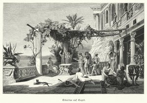 Römischer Kaiser Tiberius auf der Insel Capri von German School